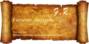 Ferster Relinda névjegykártya