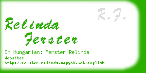 relinda ferster business card